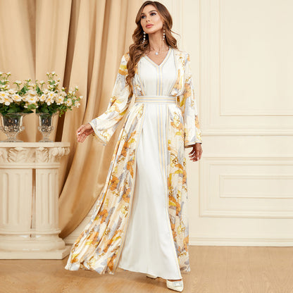 فساتين نسائية عصرية من قطعتين بتصميم خليط الألوان