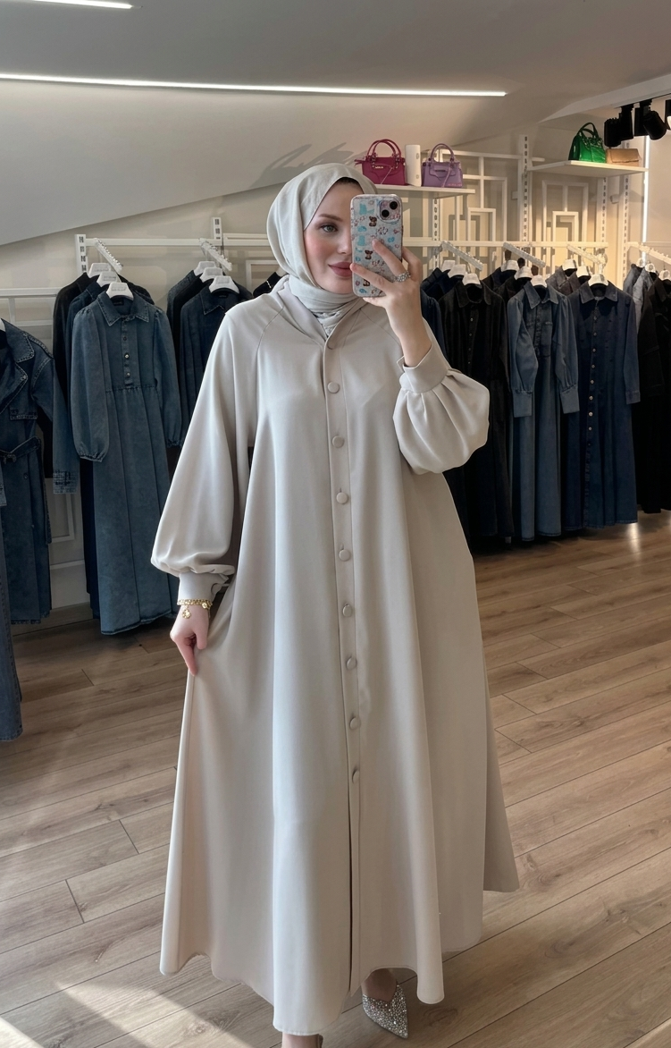 روب بلمسة عصرية وتصميم الأزرار الكاملة