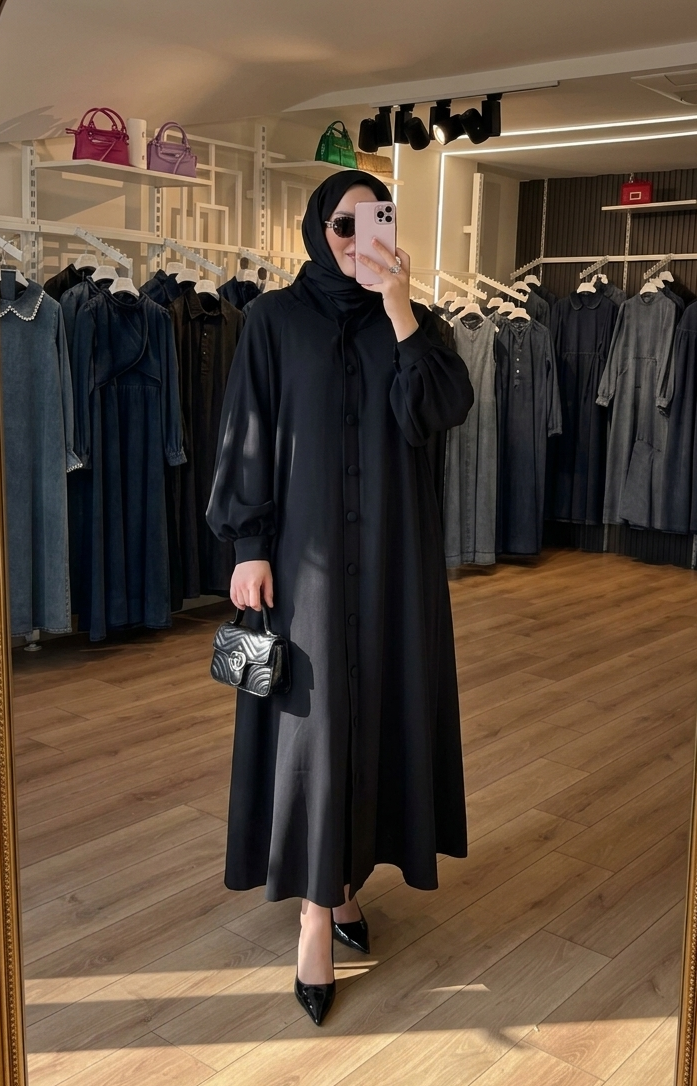 روب بلمسة عصرية وتصميم الأزرار الكاملة