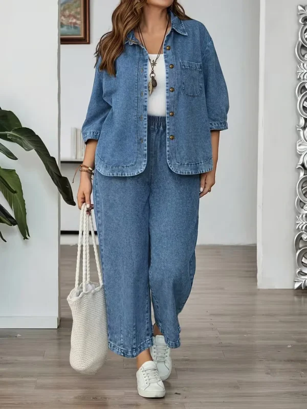Ensemble en jean — chemise & pantalon large