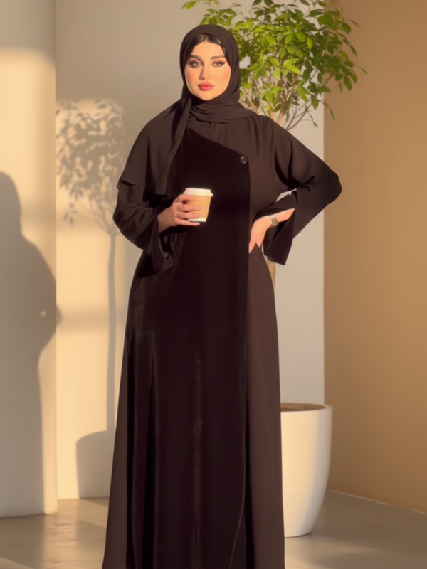 Abaya en crêpe et moubra