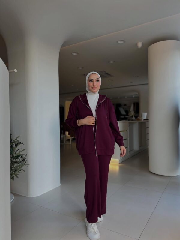 Ensemble sweat zippé à capuche & pantalon large
